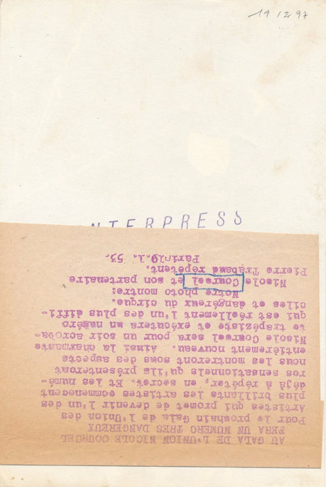 Nicole Courcel tirage argentique d'époque 1953 photographie