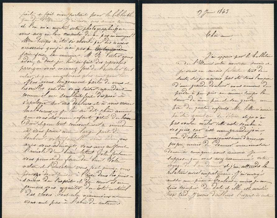 poésie Mélanie Bourotte 2 lettres autographes signées Blanchet Louis de Courmont