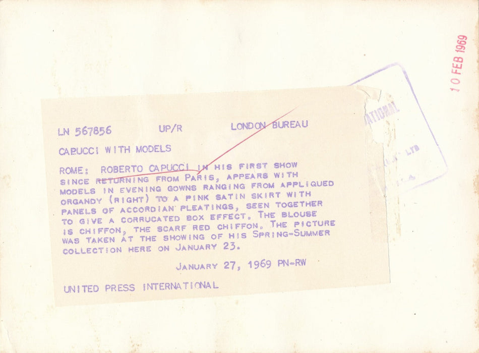 fashion mode 10 photo tirages presse Castillo Capucci Schuberth Puci Fontana