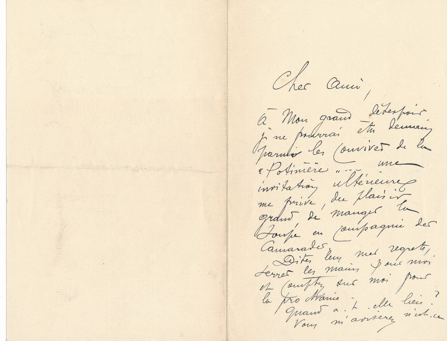 Gustave Fraipont 4 lettres autographes signées et 2 cartes Jambon Nadar humour