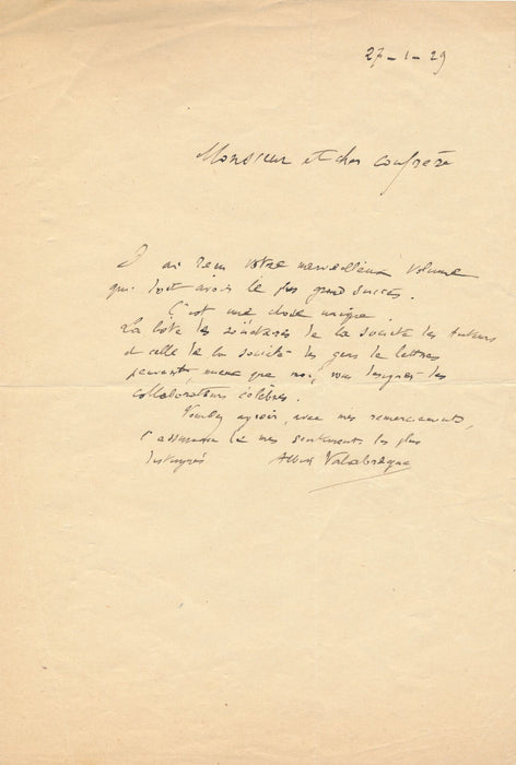Albin Valabrègue 1 manuscrit autographe signé imprimerie 2 lettres photographie