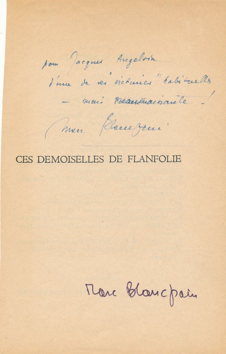 7 dédicaces autographes Conchon Daninos Lévis-Mirepoix Vialar Blancpain
