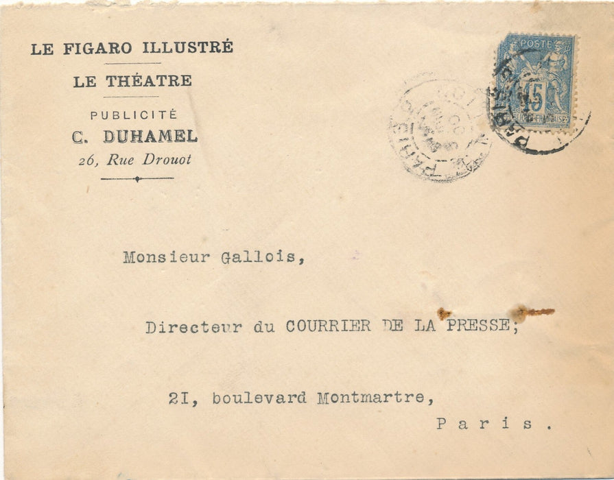 C. DUHAMEL publicité Figaro lettre signée presse par erreur sur MAREORAMA