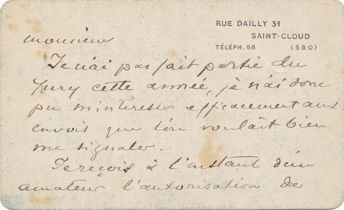 peintre Gaston La Touche 1 lettre autographe signée 2 cartes Alfred Roll Goerg