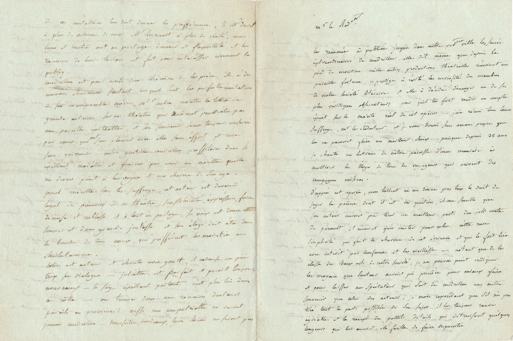 manuscrit signé "Onoffrio" sur Cendrillon, opéra-féérie de Nicolo ISOUARD