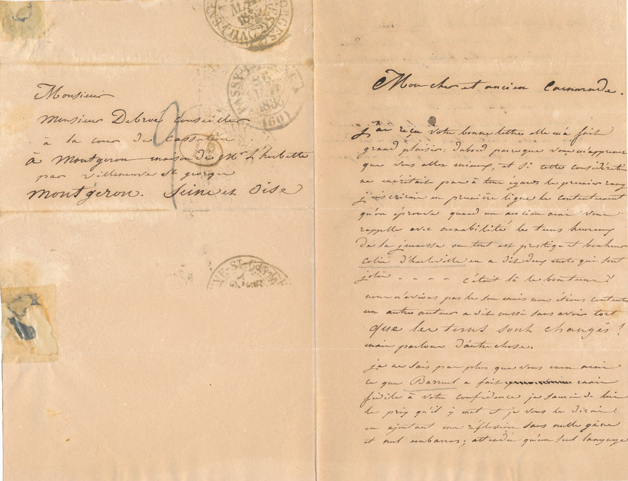 Théophile DEYEUX cygénétique 2 lettres autographes M. de Broé chasse