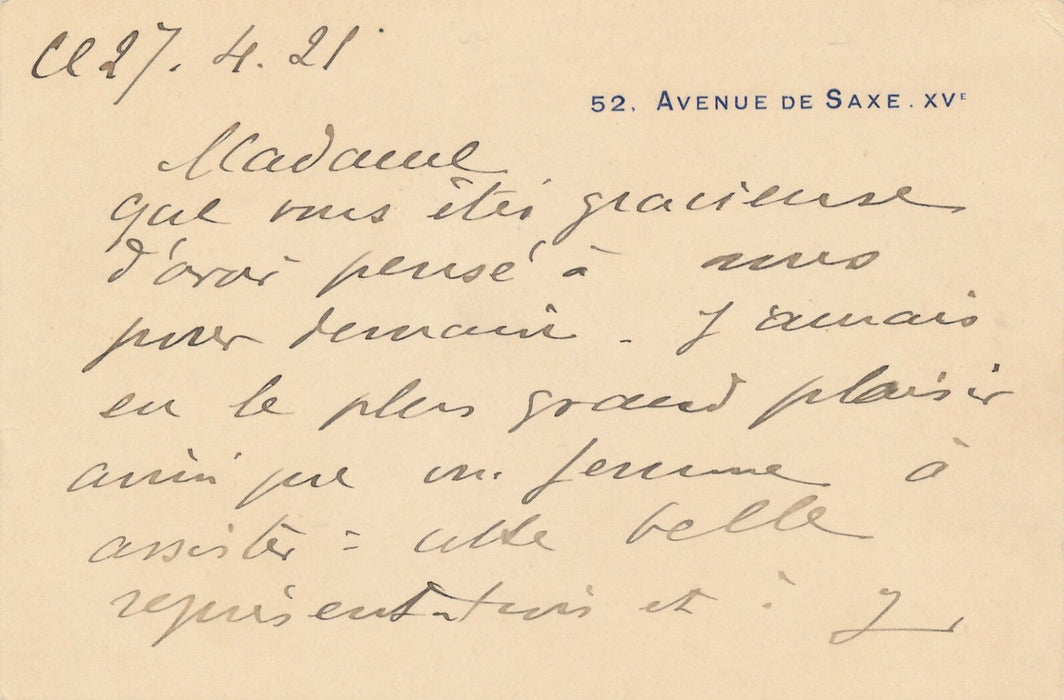 Maxime WEYGAND général Académie française lettre autographe signée invitation