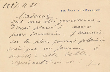 Maxime WEYGAND général Académie française lettre autographe signée invitation