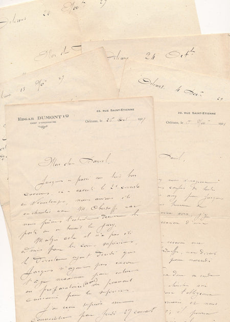 Jacques DUMONT ensemble lettres autographes violon violoniste musique OBERDOERFF