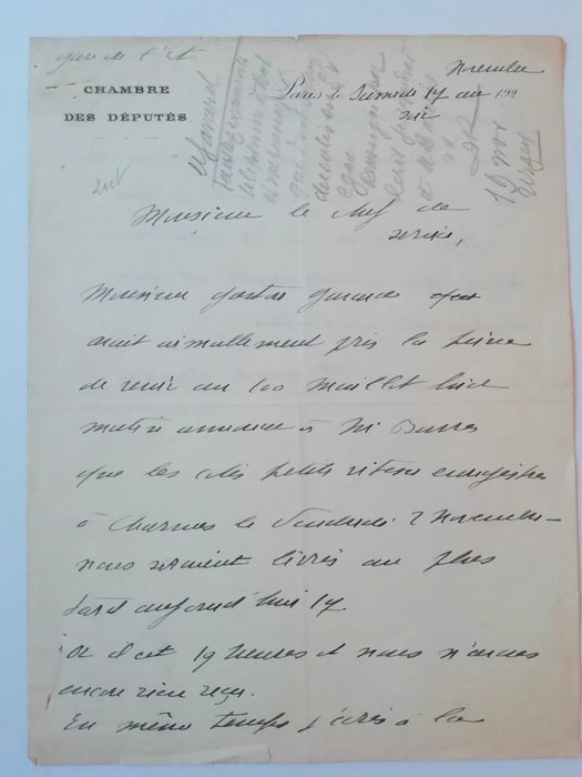 Maurice Barrès 6 lettres autographes 1 lettre signée Allemagne poste La Ramée