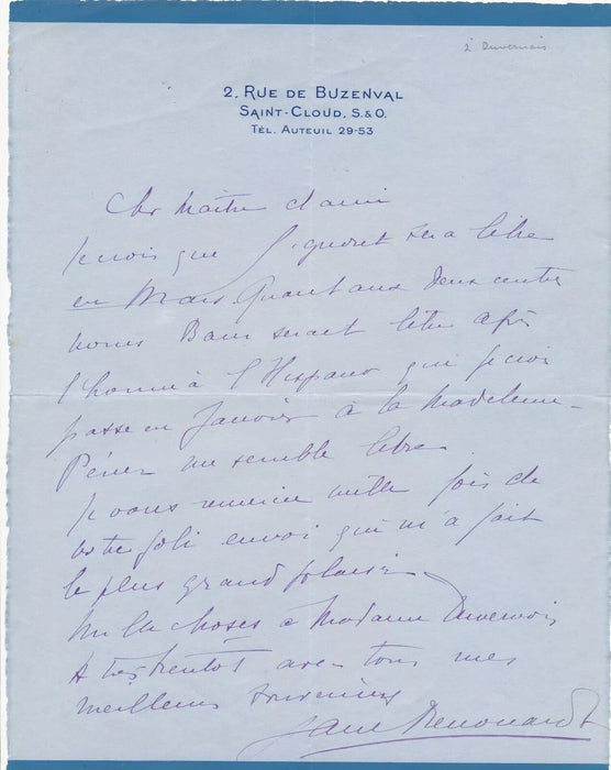 Bel ensemble Jane Renouardt 2 lettres autographes une photo 3 cartes visite