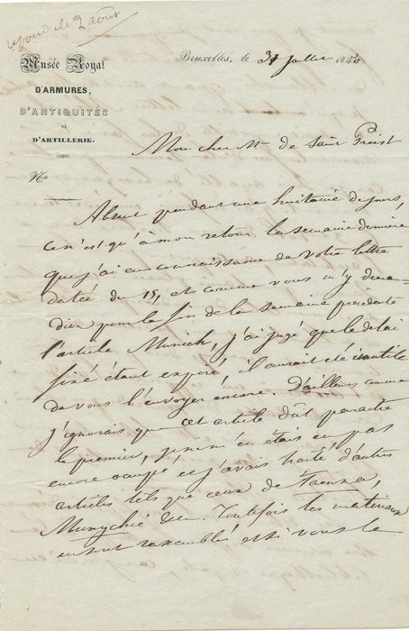 Antoine SCHAYES historien belge 6 lettres autographes signées à SAINT-PRIEST