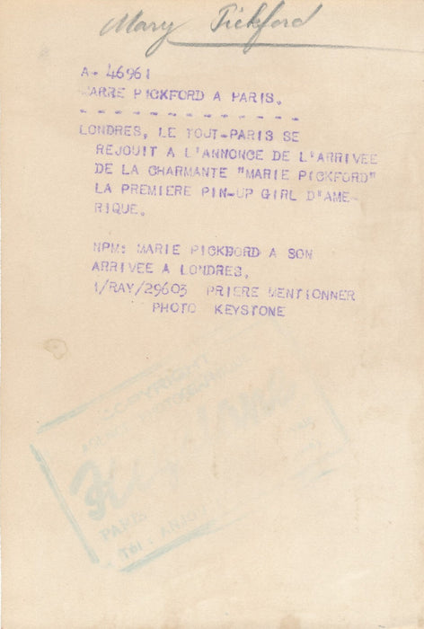 Mary PICKFORD 3 photo photographies argentique cinéma film hollywood