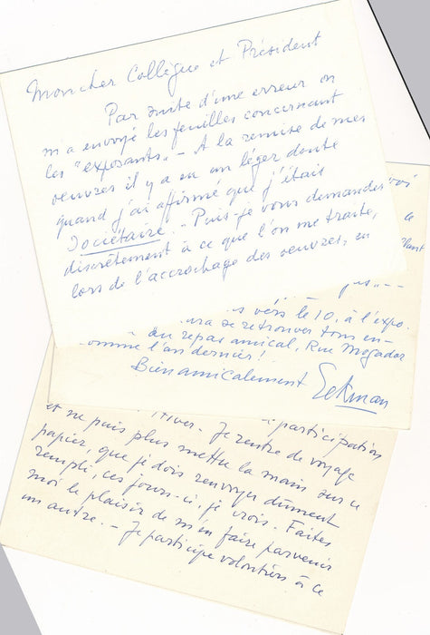 Nicolas EEKMAN  bel ensemble 1 gravure ET 7 lettres autographes signées Hollande