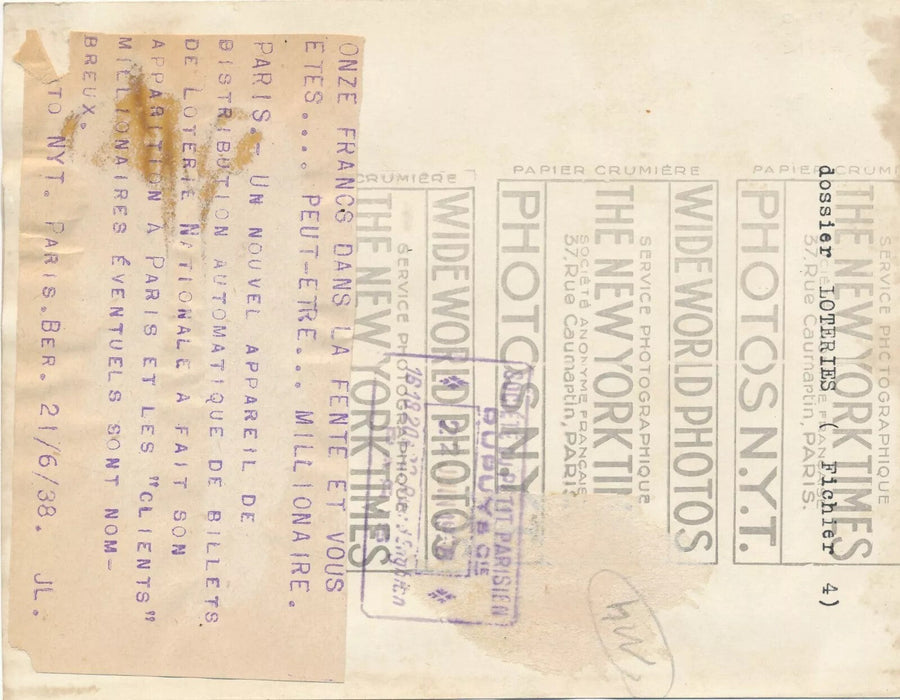 Loterie nationale 11 photo photographie v. 1930-40 belle documentation