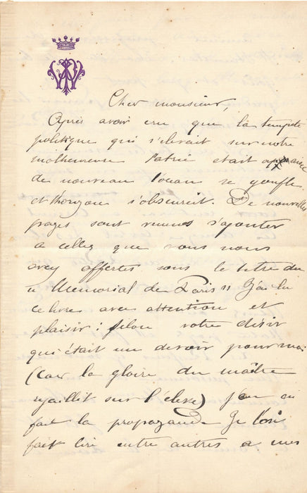 Paul de WAILLY 3 lettres autographes jeunesse guerre france Prusse commune