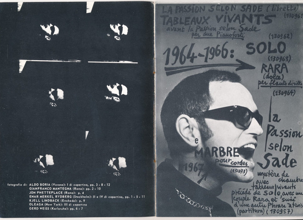 Sylvano BUSSOTTI italien musique catalogue 16 p. v. 1970