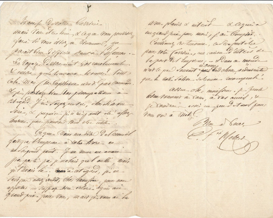 Est évoqué le Général Didion Metz lettre autographe signée militaire