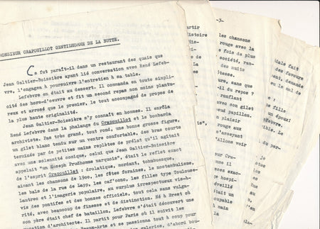 LABRACHERIE M. Crapouillot gentilhomme Montmartre manuscrit dactylographié 5 p.