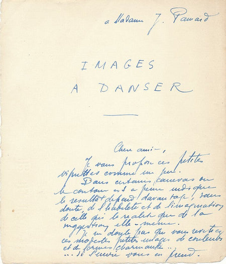 Images à danser manuscrit autographe chorégraphie 14 projets de ballets