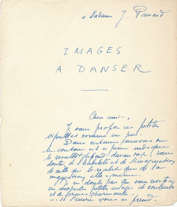 Images à danser manuscrit autographe chorégraphie 14 projets de ballets