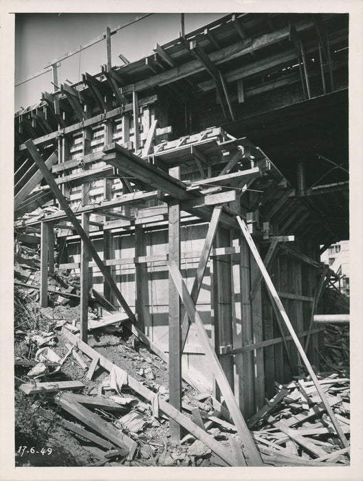 Pont contruction rénovation 1950 12 photo chantier photographie France Le Boyer