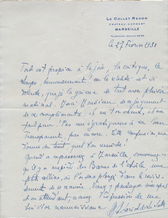 poésie Loriot de La Salle 2 lettres préface Coeur Transparent amie Gionio Pagnol