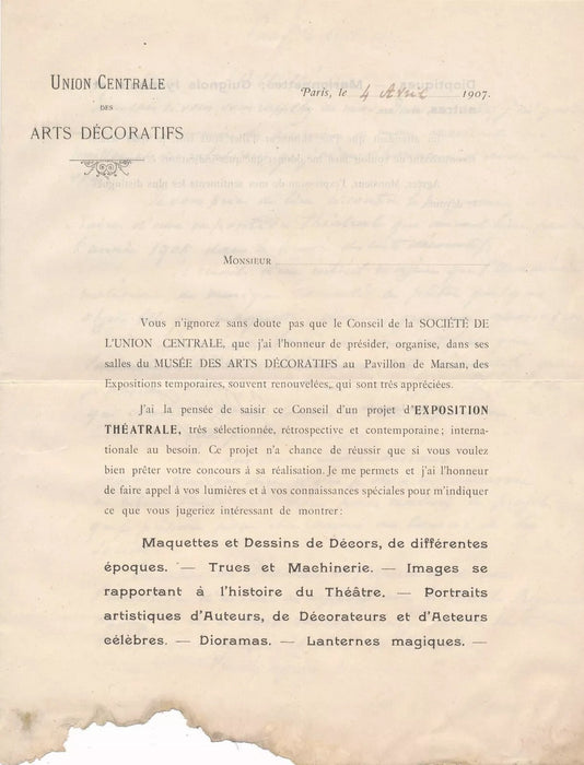 Art décoratifs Georges BERGER 5 lettres autographes signées exposition. Ensemble