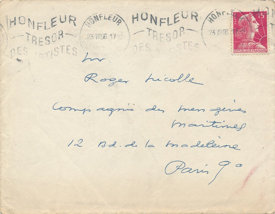 Honfleur Emilio Grau Sala autographe  Roger Nicolle messageries Espagnol