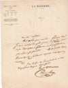 bel ensemble Etienne ARAGO 3 lettres autographes à Aristide Guilbert La Réforme