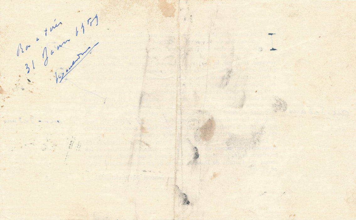 Marcel JOUHANDEAU manuscrit autographe 2 p. Dun-le-Palestel et BAT signé