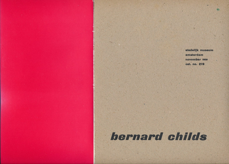 Bernard CHILDS catalogue exposition Stedelijk 1959 peintre graveur