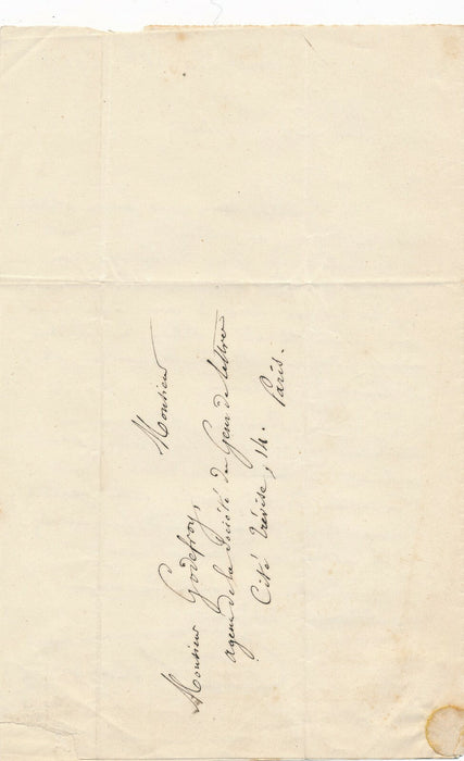 Baron TAYLOR lettre autographe signée aide Maurice Alhoy Gens de lettres