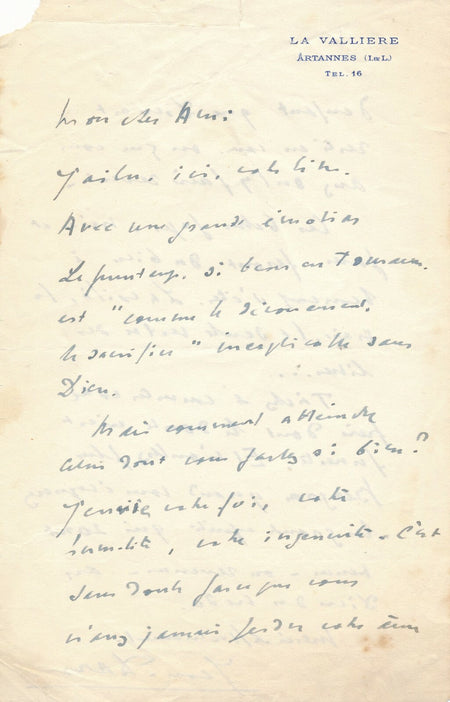 JEAN DARS réponse Lettre à Dieu de Maurice Rostand 3 lettres autographes signées