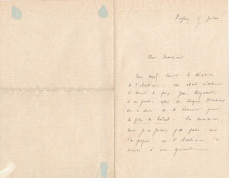 Gaston BOISSIER sur le prix prix Jean-Reynaud à Bornier lettre autographe signée