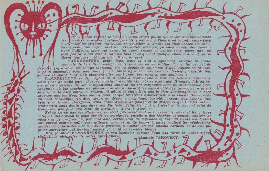 GALERIE LOUISE 3 invitations 1950 Vandersteen Jim Frey peintre naïve Jakovsky