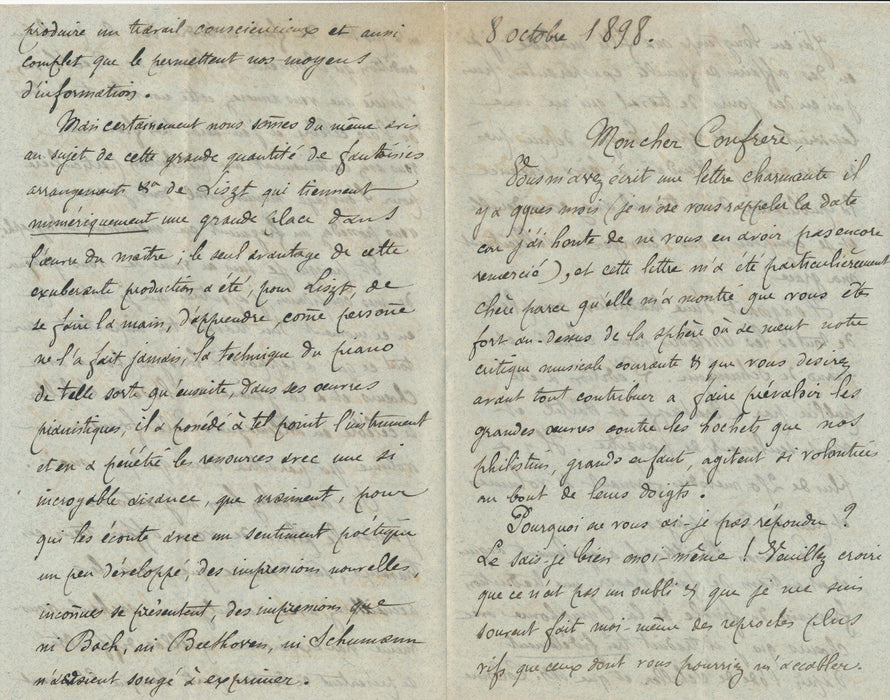 Amédée BOUTAREL 9 lettres autographes signées lot Beethoven Schiller