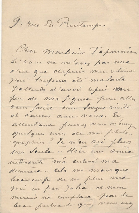 Manoël de GRANDFORT se voit jolie en photographie lettre autographe signée 