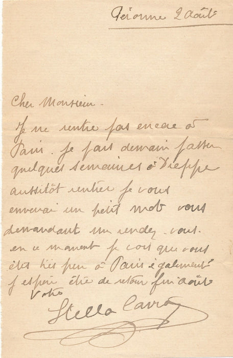 Stella CAVRO, artiste dramatique à Péronne 3 lettres à Félicien CHAMPSAUR