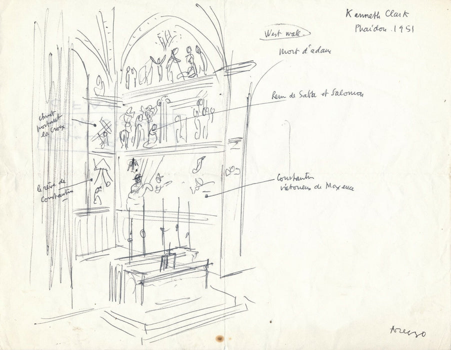 Roger PARRY (1905-1977), photographe illustrateur dessin voyage Italie non signé