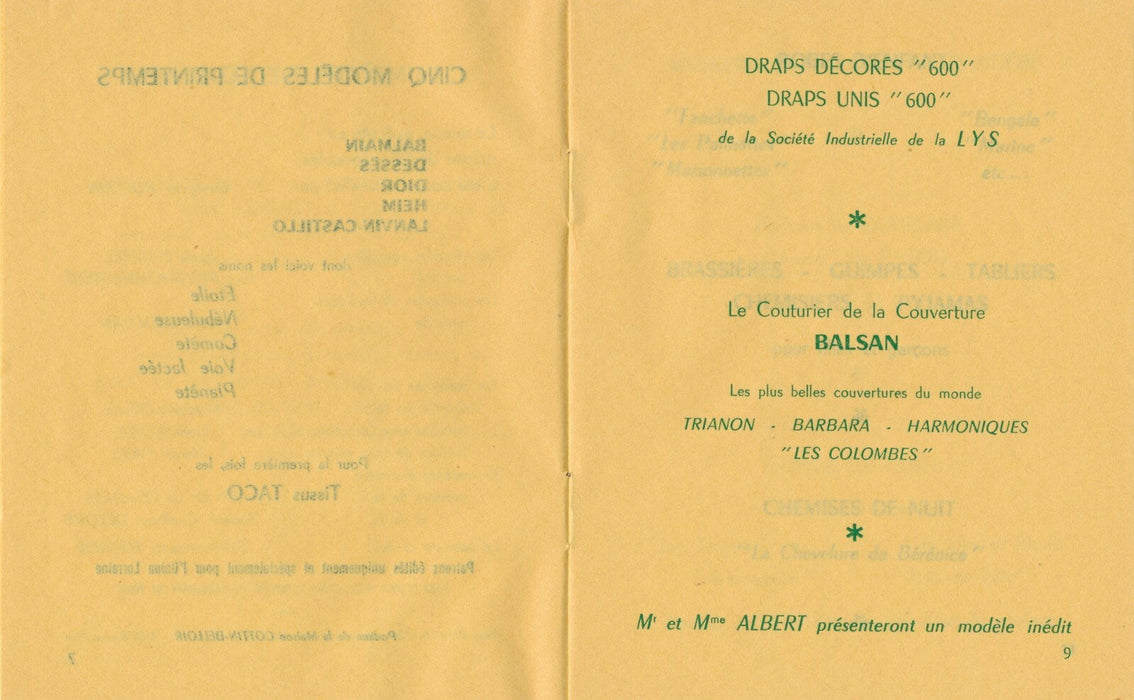 Suzanne BERTILLON décoratrice invitation Union Lorraine Wendel Balmain Dior ...