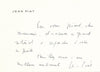 Jean PIAT théâtre carte autographe signée