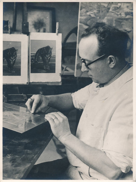 Paul JOUVE Raymond HAASEN graveur atelier gravure tirage 5 photo photographie