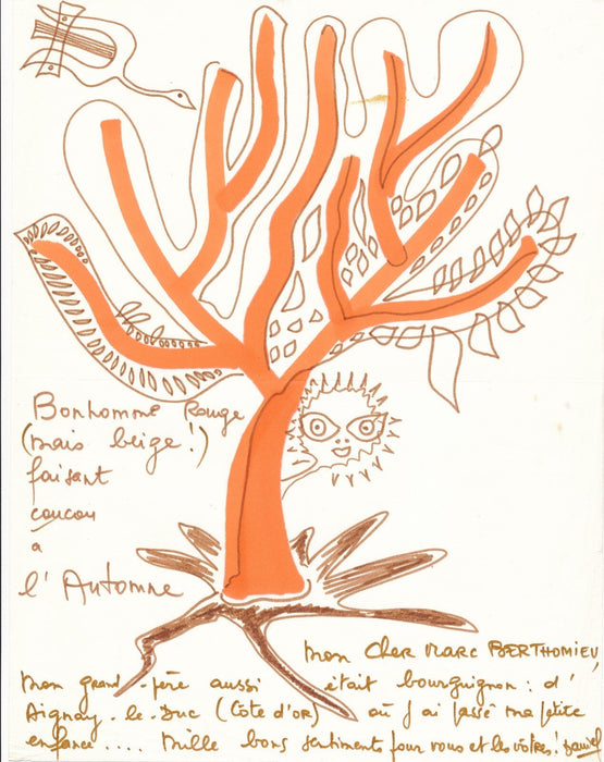 Daniel SCHMITT ensemble lettres et poèmes autographes illustrés