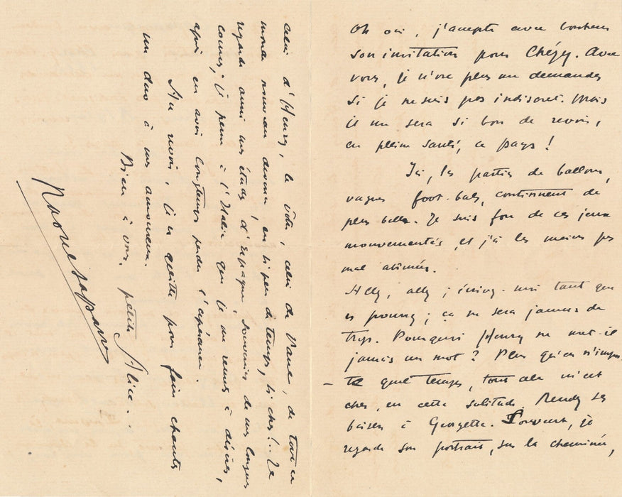 Musique Raoul LAPARRA belle lettre sur son désir d'Italie et Espagne autographe
