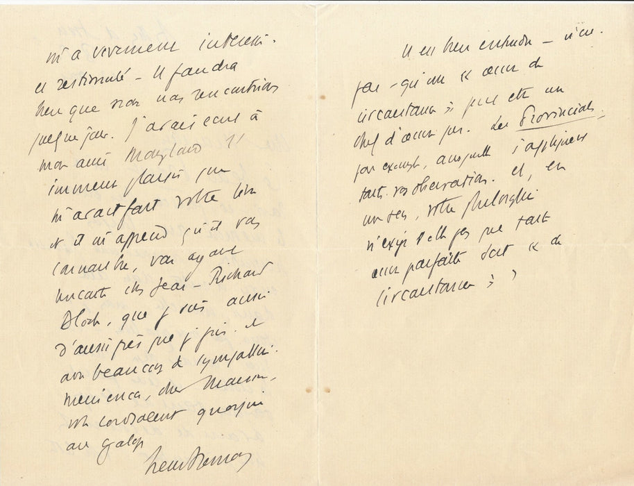 Abbé H. BREMOND à Maurice Rostand : une oeuvre de circonstance Les provinciales