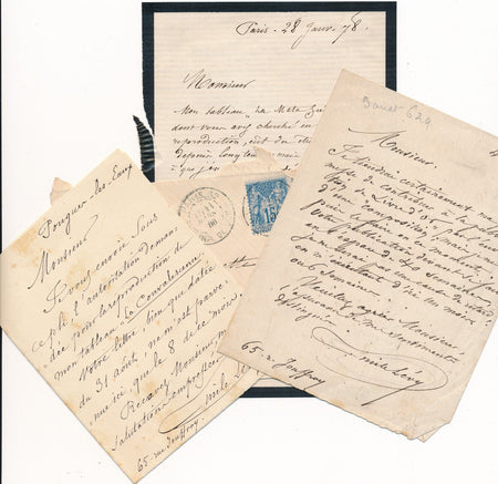 Émile Lévy Levy 3 lettres autographes signées reproduction tableaux