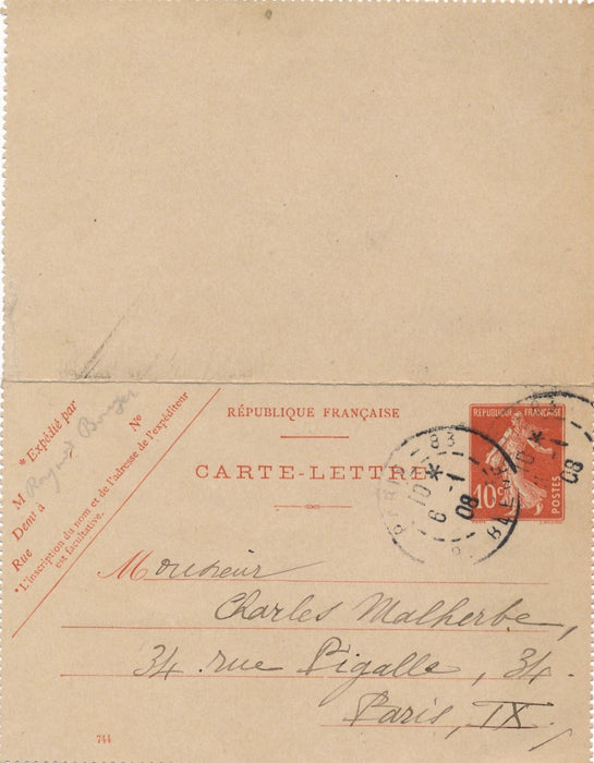 critique musical Raymond Bouyer lettre autographe signée Beethoven Malherbe 1906