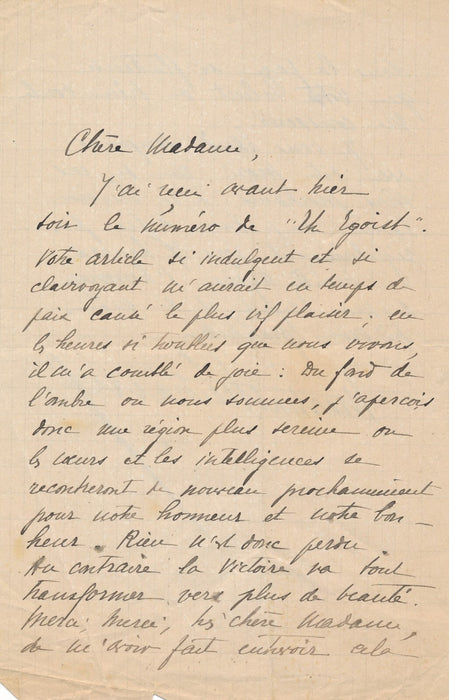 MARTIAL-PIÉCHAUD espère des lendemains heureux 3 lettres autographes signées