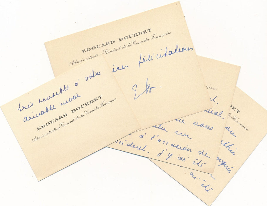 théâtre Edouard BOURDET 4 lettres autographes signées 2 lettres signées 4 cartes